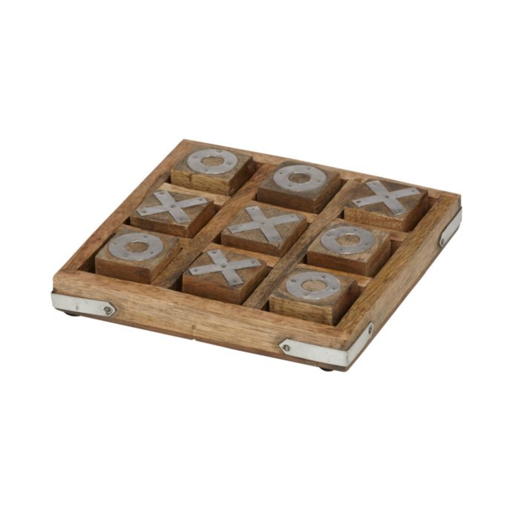 Amalfi Noughts & Crosses Game - Natural Wooden Design (15x15cm)