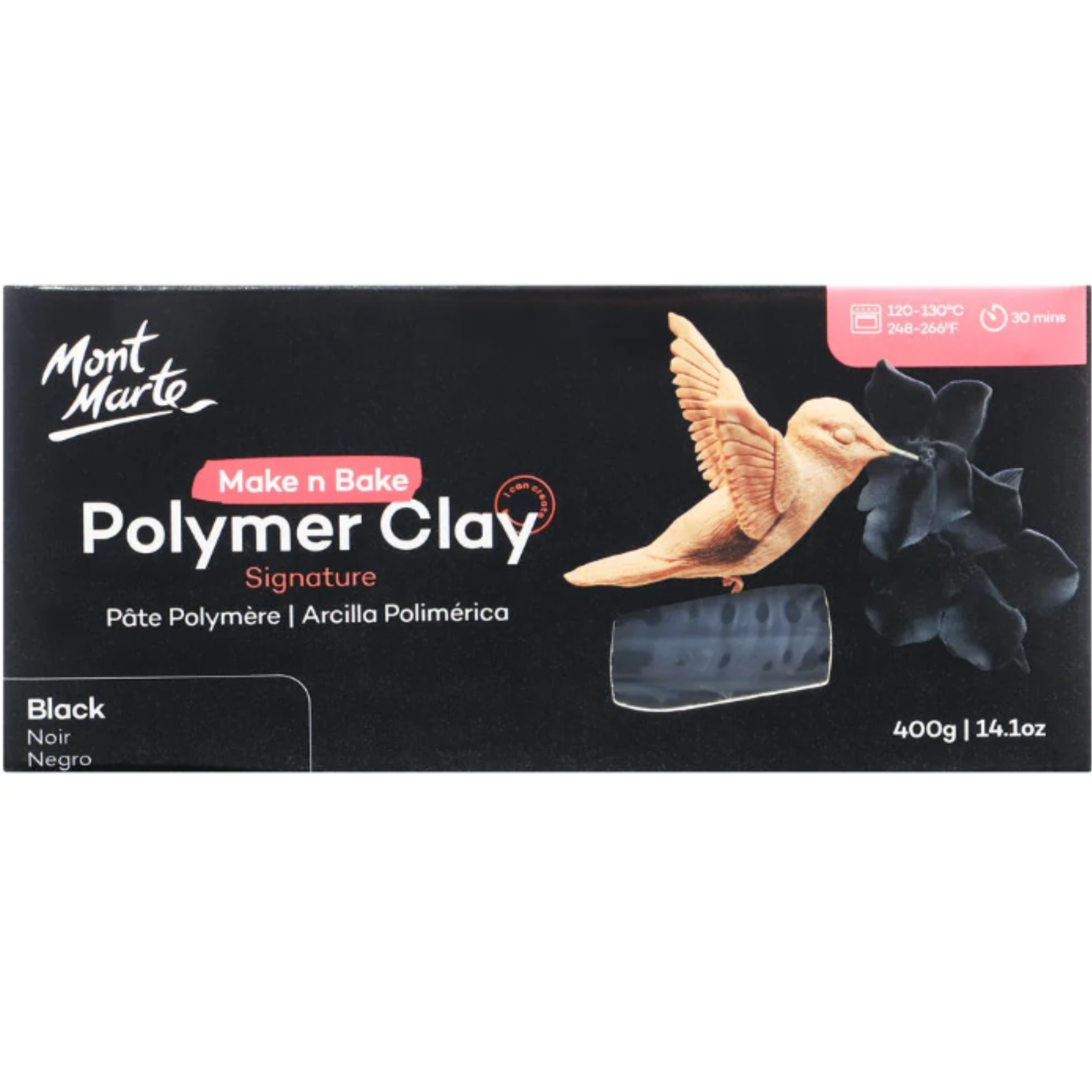 Make n Bake Polymer Clay Signature 400g (14.1oz) - Black